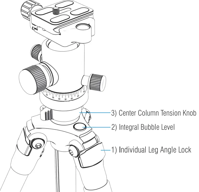 Sabrent TP CF62 Carbon fiber tripod camera mount-fig1