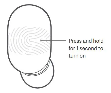 MI True Wireless Earbuds - Press and hold for 1 second to turn on