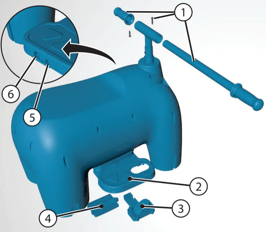 Huffy Plush Battery Ride - Parts Assembly