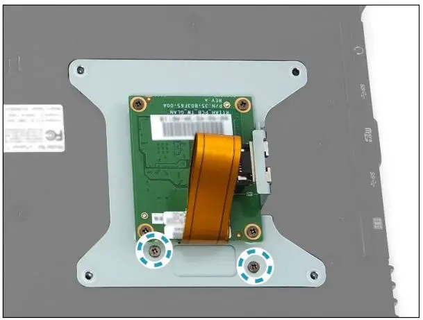DURABOOK R11 Rugged Tablet Expansion Module LAN User Manual - Attach the 2 screws to secure the LAN expansion module assembly