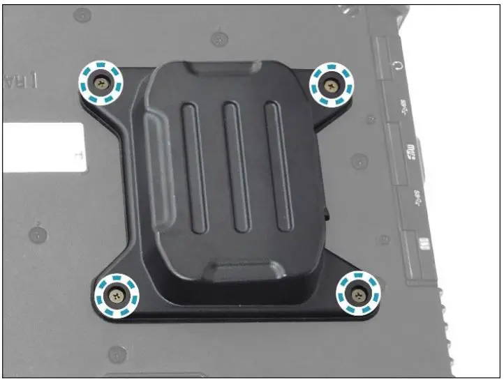 DURABOOK R11 Rugged Tablet Expansion Module LAN User Manual - Attach the 4 screws to secure the LAN