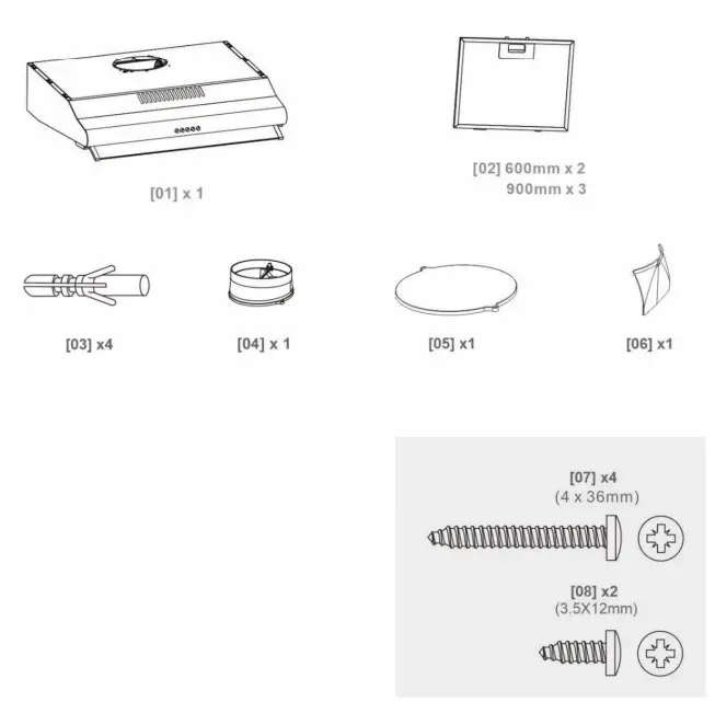 JOCEL JE90I-007582 Cooker Hood - Figure 1