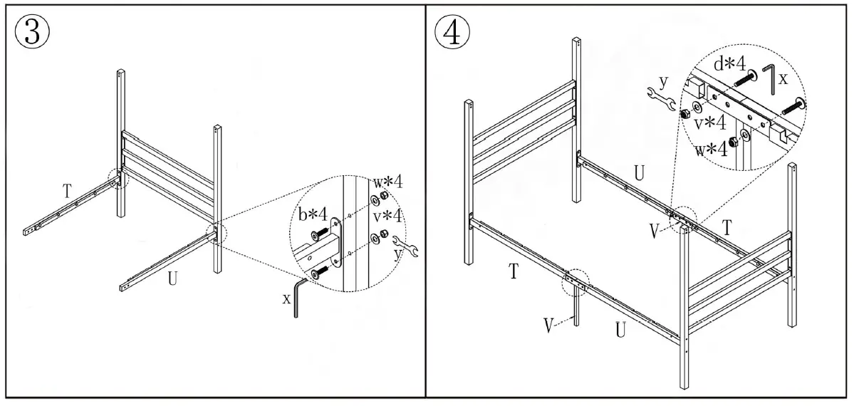 Westsky-746E-BK-39-68-in-Wide-Black-Frame-Metal-Twin-Size-Canopy-Bed-fig-3
