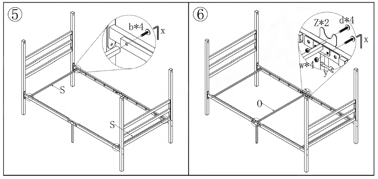Westsky-746E-BK-39-68-in-Wide-Black-Frame-Metal-Twin-Size-Canopy-Bed-fig-4