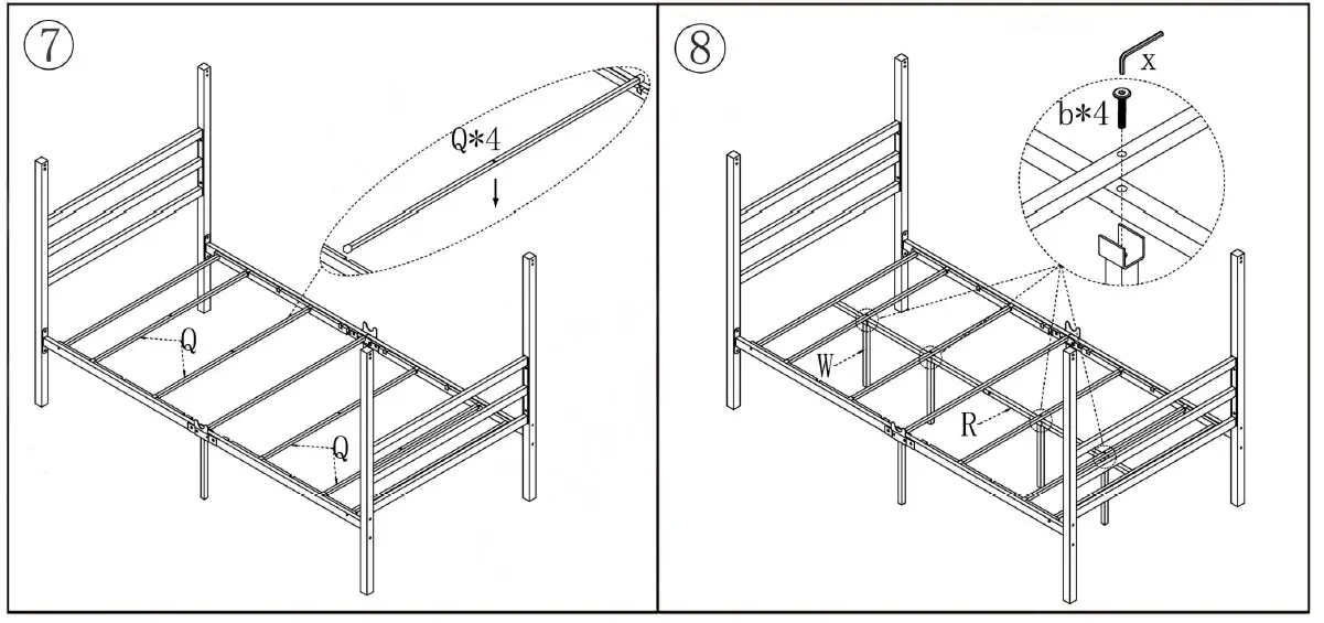 Westsky-746E-BK-39-68-in-Wide-Black-Frame-Metal-Twin-Size-Canopy-Bed-fig-5