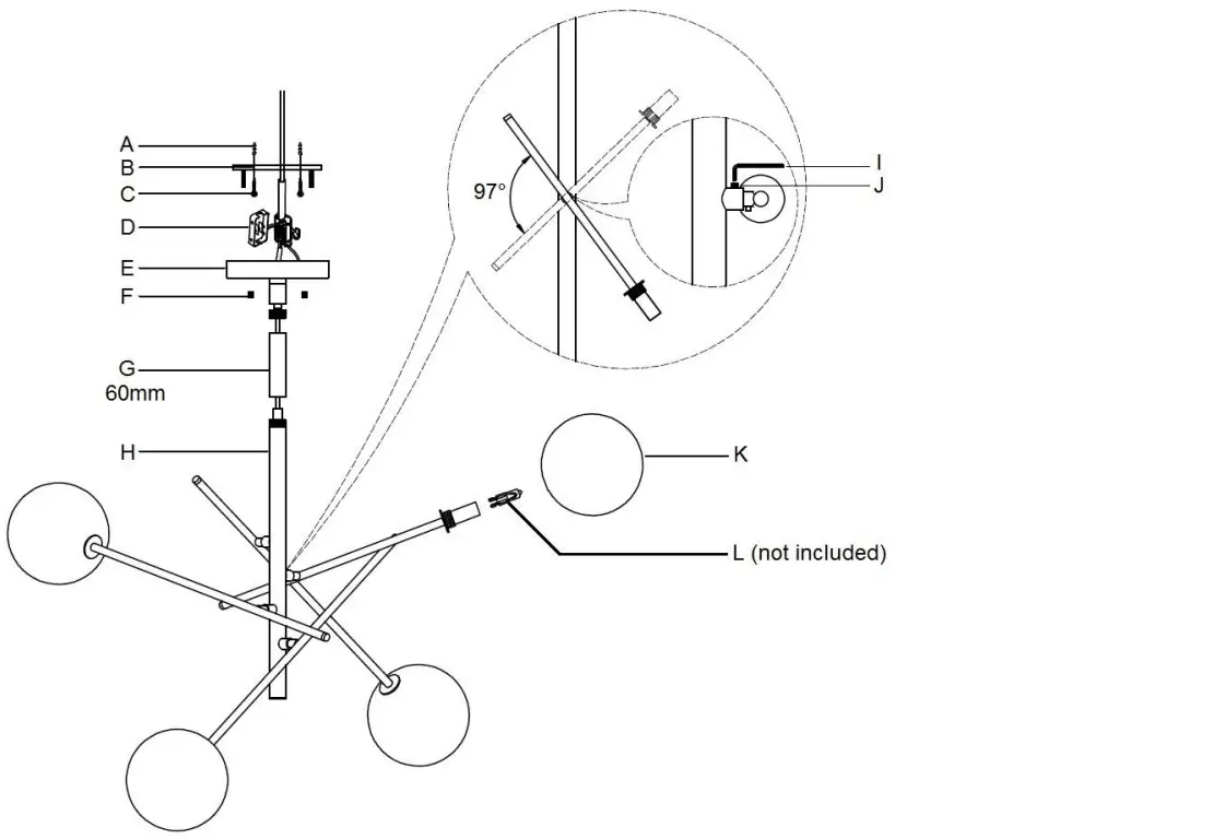 Lucci decor 011210, 011211 AKSEL Ceiling Light - fig 1