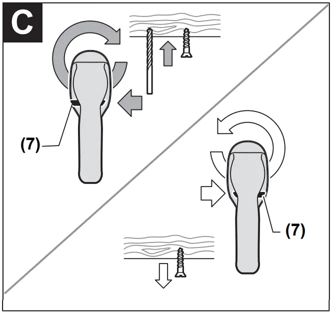 Setting the rotational direction
