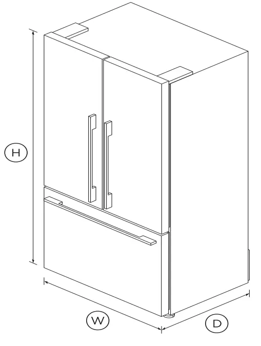 FISHER PAYKEL RF201ADX5 N Freestanding French Door Refrigerator Freezer - Fig