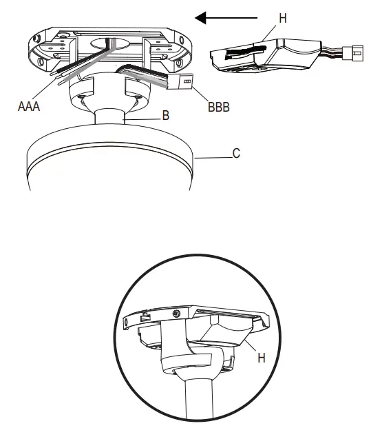 HAMPTON BAY 58913 Mena 54-Inch Ceiling Fan - switches 1