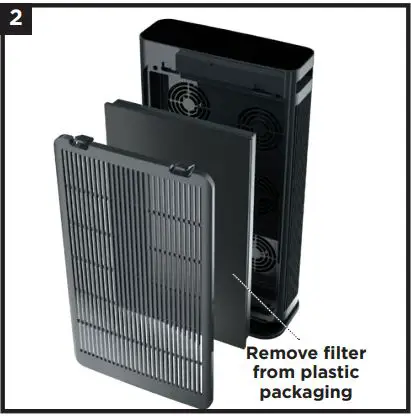 Shark Air Purifier 6 Owner’s Manual - Take the filter out of its sealed plastic packaging