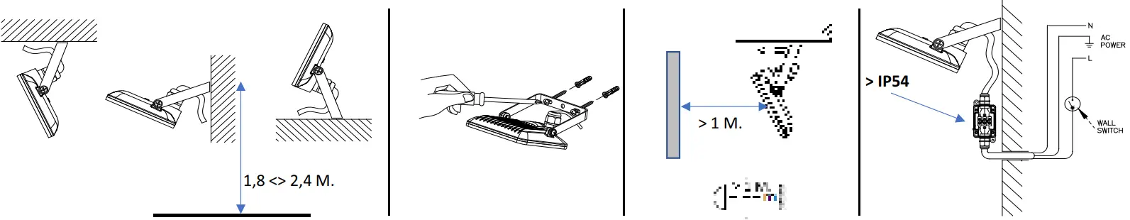 ELRO LF60 10 and LF60 20 LED Outdoor Lamp with Motion Sensor - Installaon
