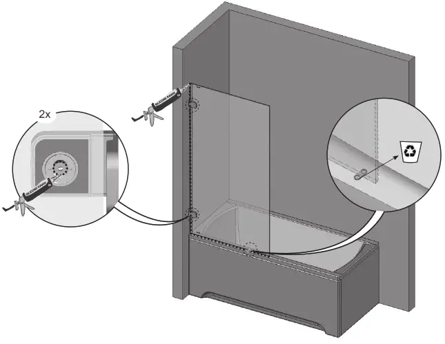 RAVAK BVS1-80 Solid One-Piece Bath Screen - 7