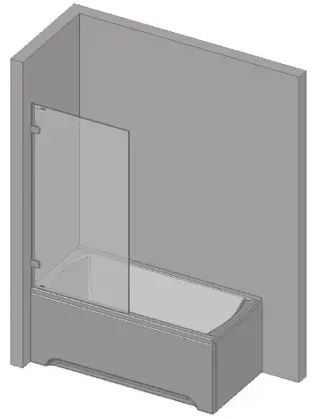 RAVAK BVS1-80 Solid One-Piece Bath Screen