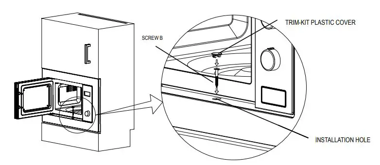 CANDY MIS1730X Microwave Ovens Instruction Manual - Make sure that the oven is installed in the center of the cabinet