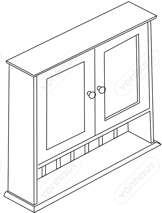 VonHaus 3009005 Colonial Mirrored Cabinet