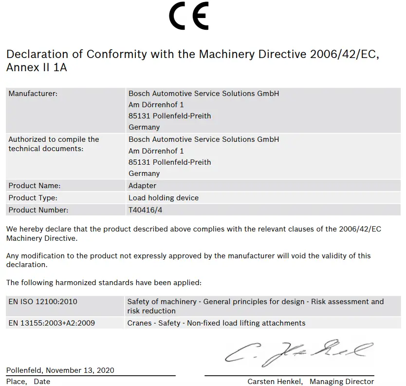 Declaration of Conformity