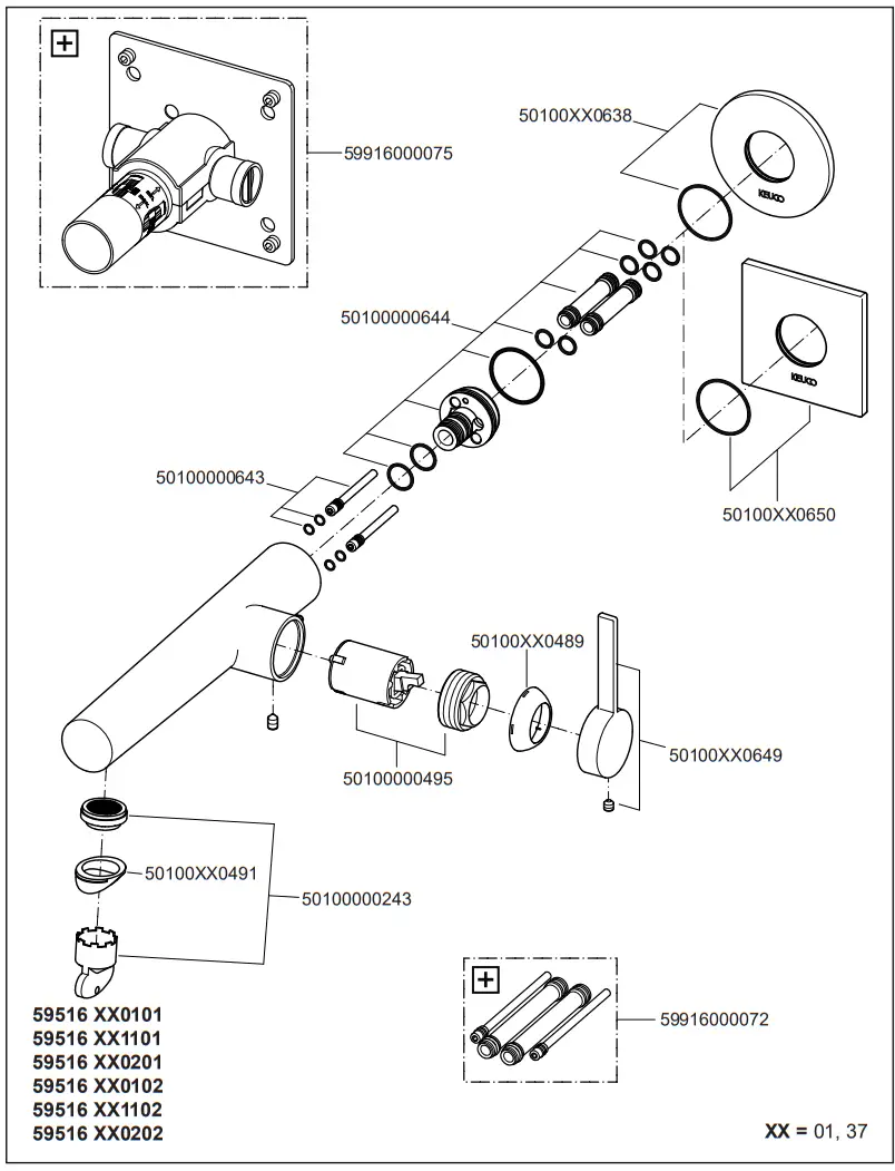 KEUCO 59516 010101 IXMO Pure Single Lever Basin Mixer fig 1