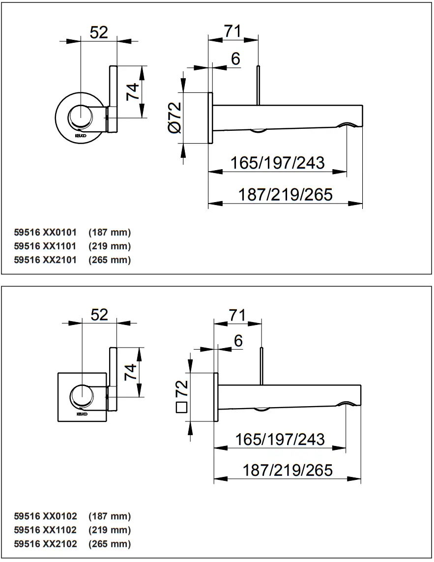 KEUCO 59516 010101 IXMO Pure Single Lever Basin Mixer fig 4