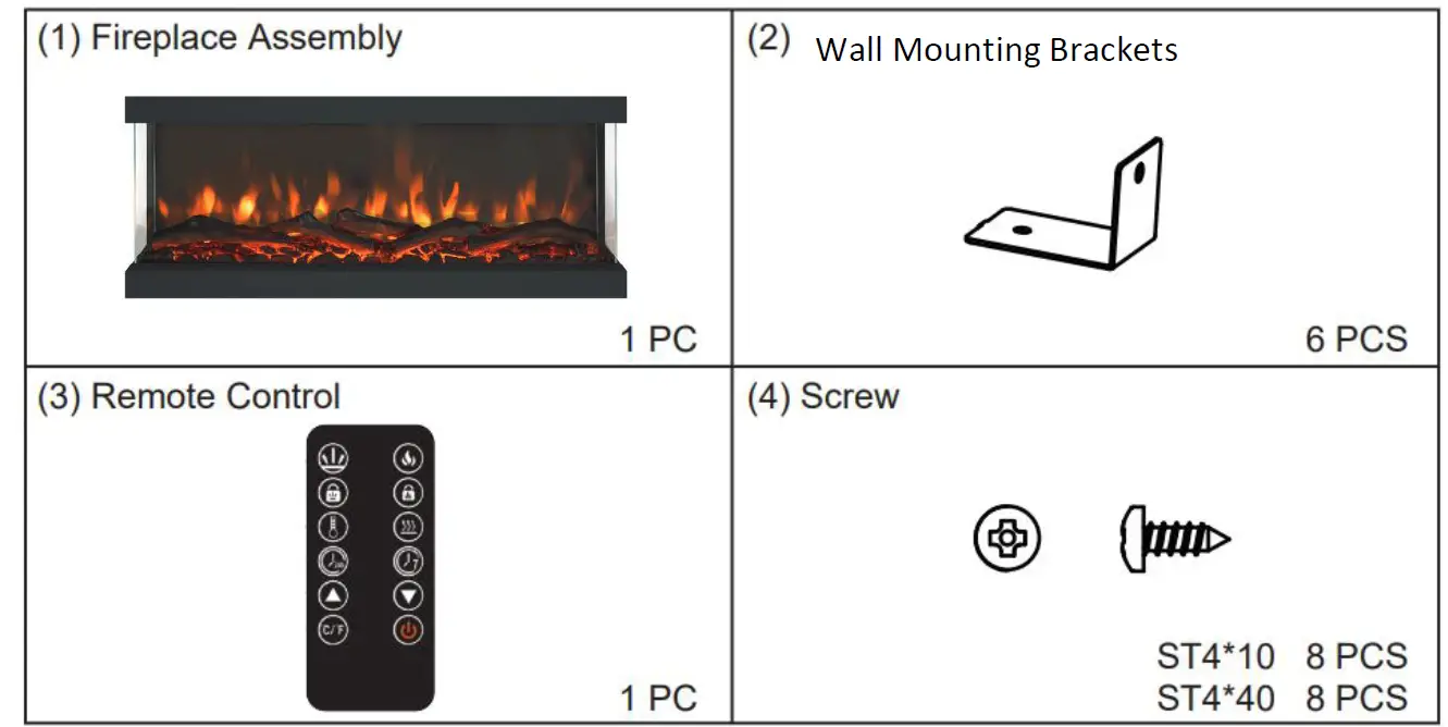 furniture123 AGL051 Media Wall Electric Fireplace 1