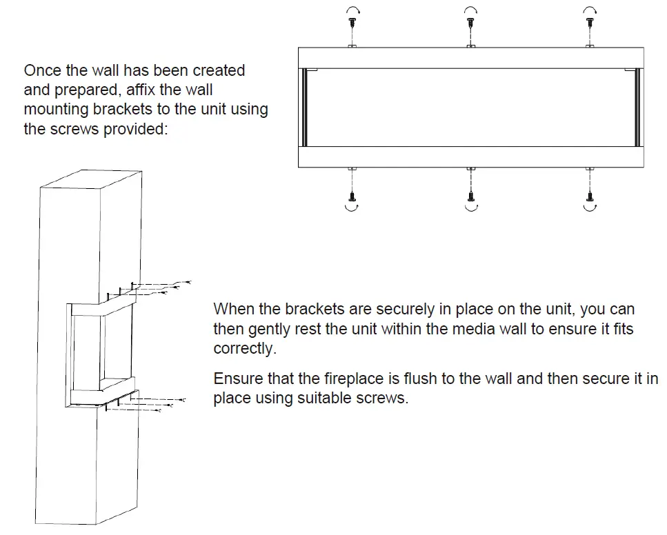 furniture123 AGL051 Media Wall Electric Fireplace 3