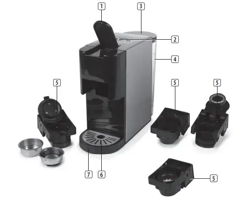PRINCESS 01.249451.01.001 Multi Capsule Coffee Machine 5 in 1 1