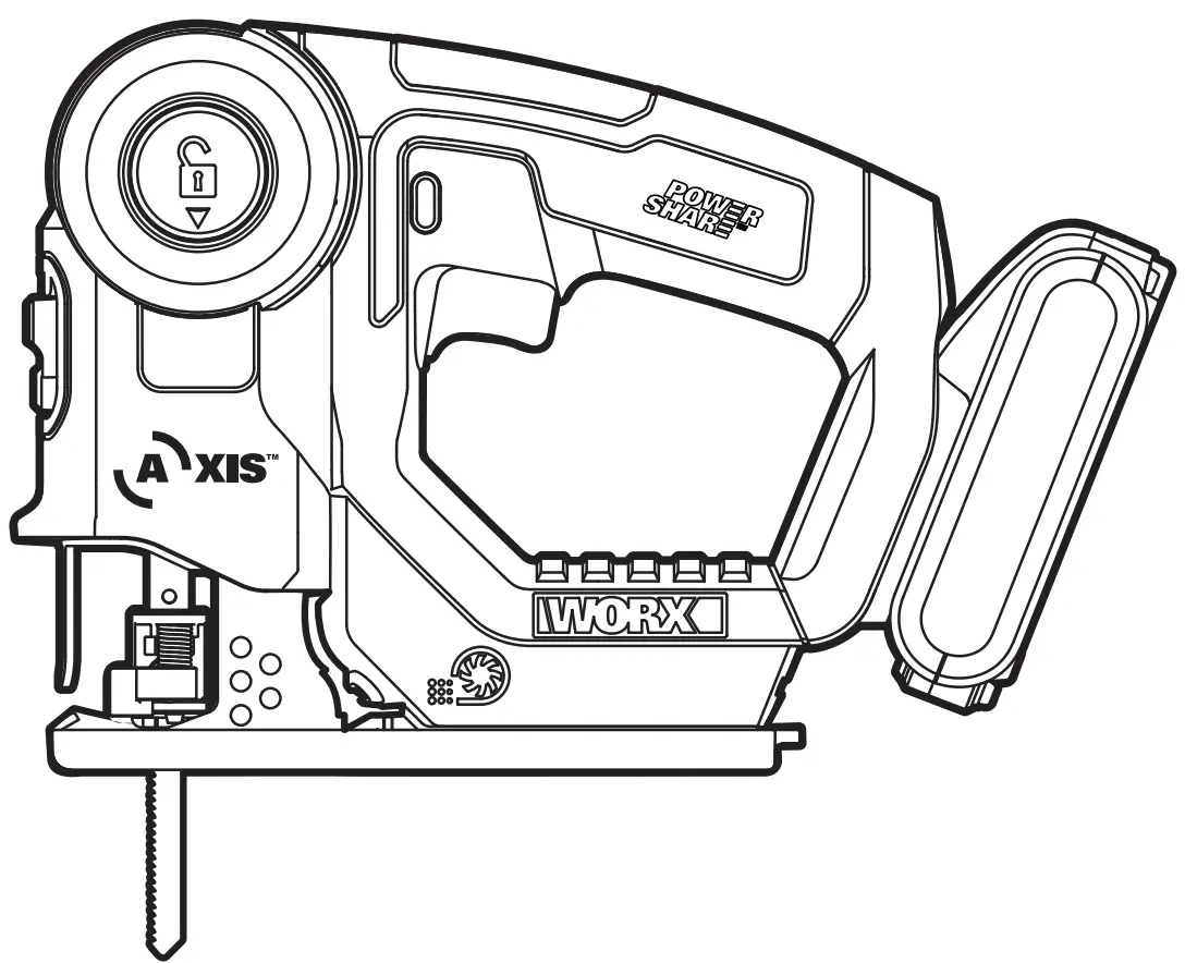 WORX WX550 Axis Cordless Transformer Saw 20V with Battery and Charger User Manual