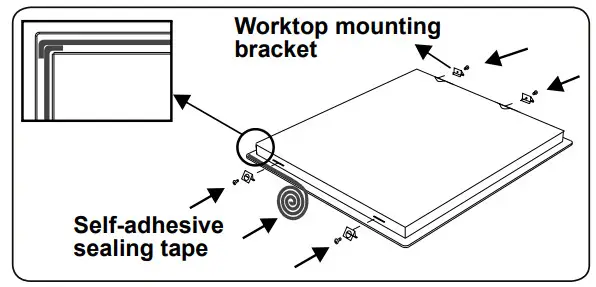 VESTEL VEA34716 Ceramic Hob - mounting brackets