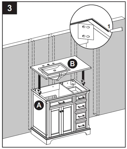allen roth 2027VA-36-201 Vanity with Top - INSTALLATION INSTRUCTIONS 3
