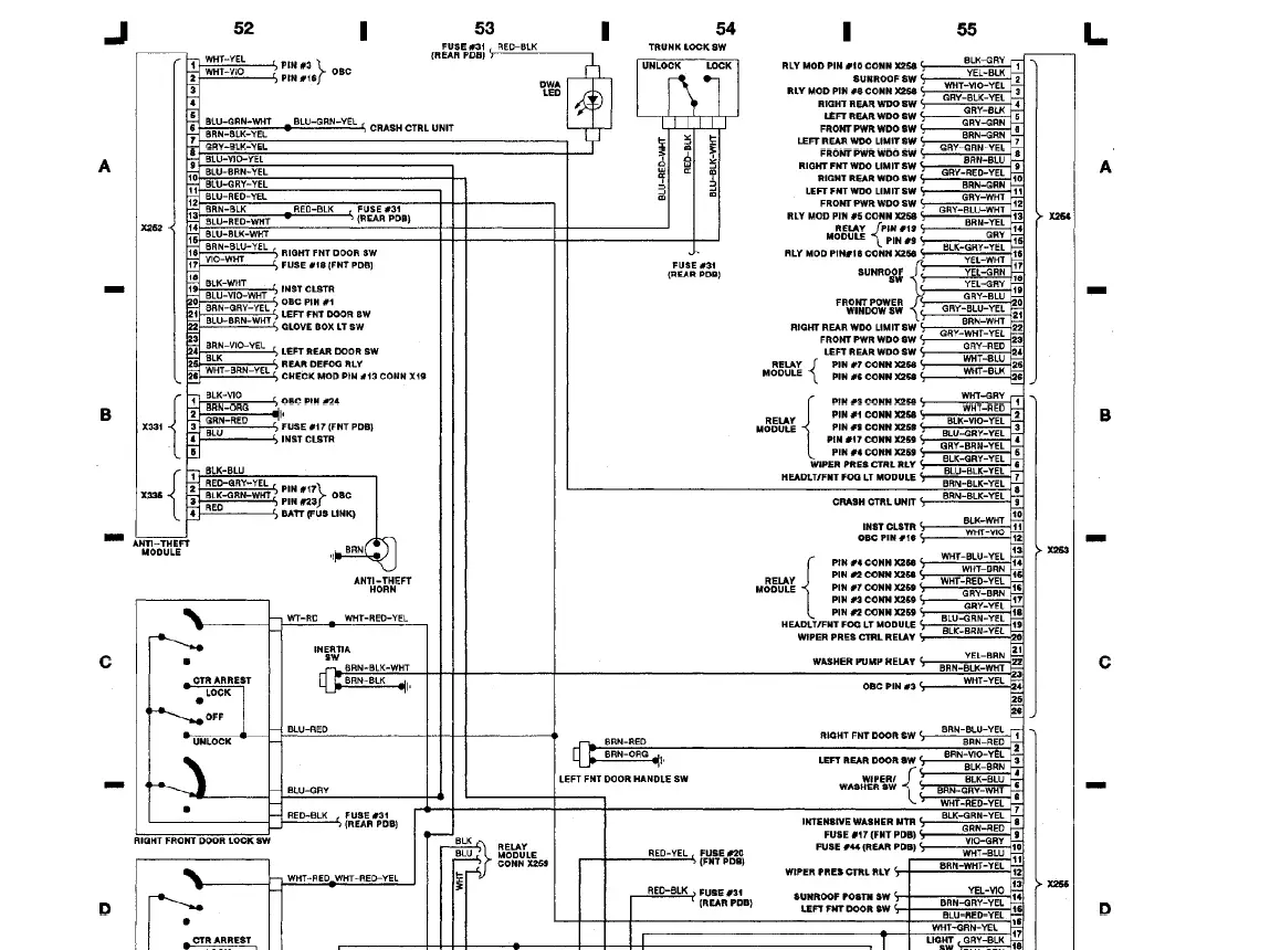 BMW 750 1988 Electrical Wiring Diagram-img- (17)