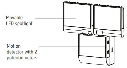 theben theLeda S8-100 WH LED Spotlight with Motion Detector - Description