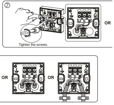 theben theLeda S8-100 WH LED Spotlight with Motion Detector - Fix socket to wall, connect the individual wires