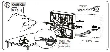 theben theLeda S8-100 WH LED Spotlight with Motion Detector - Guide wire through the socket‘s seal; fix socket to the wall