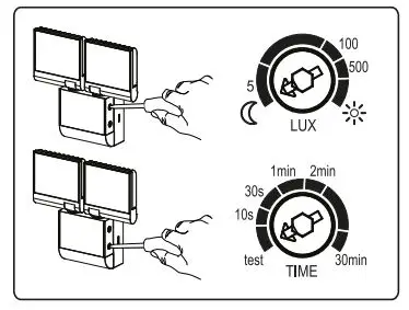 theben theLeda S8-100 WH LED Spotlight with Motion Detector - Settings