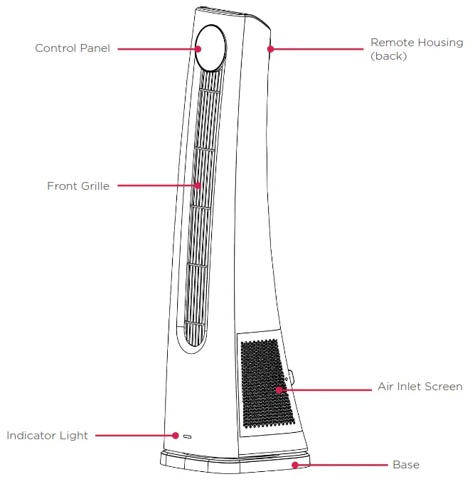 DIMPLEX DCTF3HCP Heat Cool Purifier Tower Fan - Figure 5