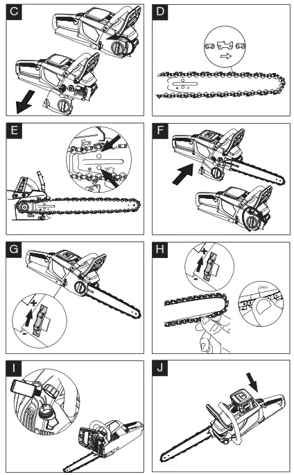 YARD FORCE LS G35W 40V Cordless Chain Saw -fig 3