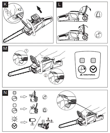 YARD FORCE LS G35W 40V Cordless Chain Saw -fig 4