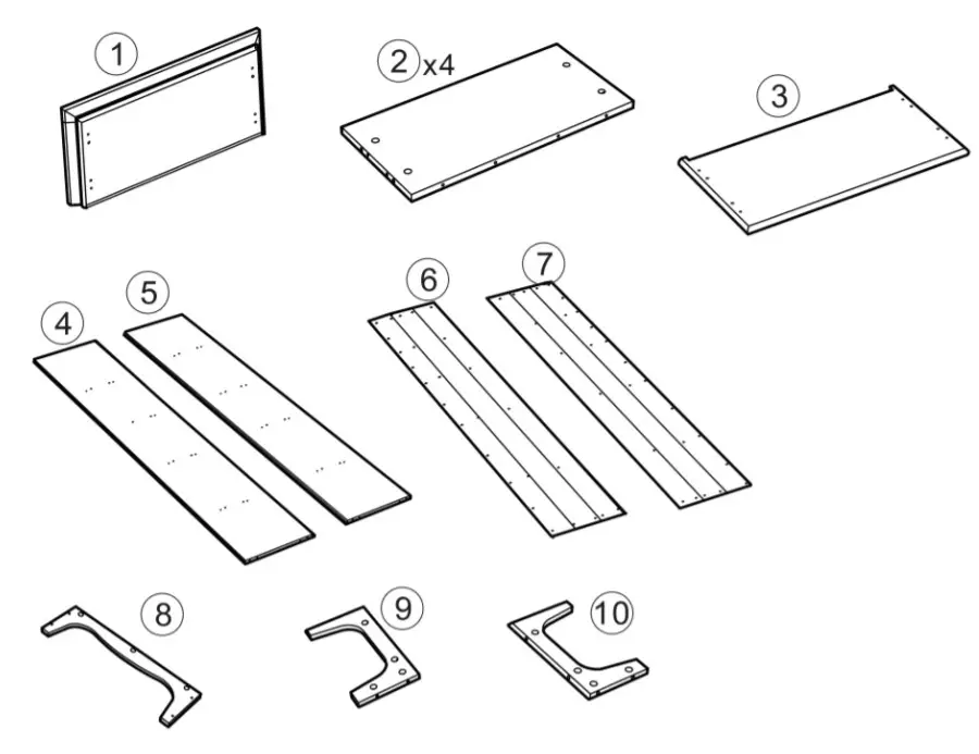 ovela OVBRONBSWHA Bronson Bookshelf-COMPONENTS