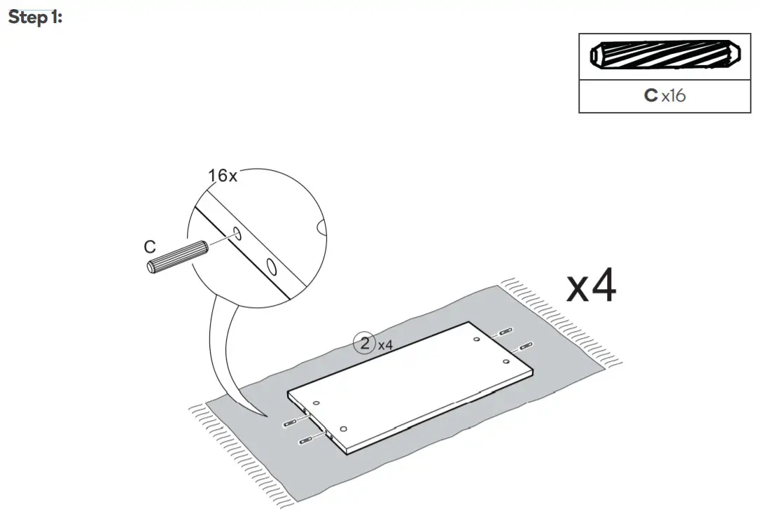 ovela OVBRONBSWHA Bronson Bookshelf- Step 1