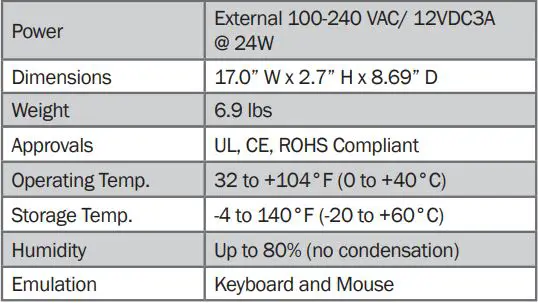 Smart-AVI SM-UHO-16P 16-Port HDMI KVM Switch with USB 2.0 Sharing and OSD User Guide - TECHNICAL SPECIFICATIONS