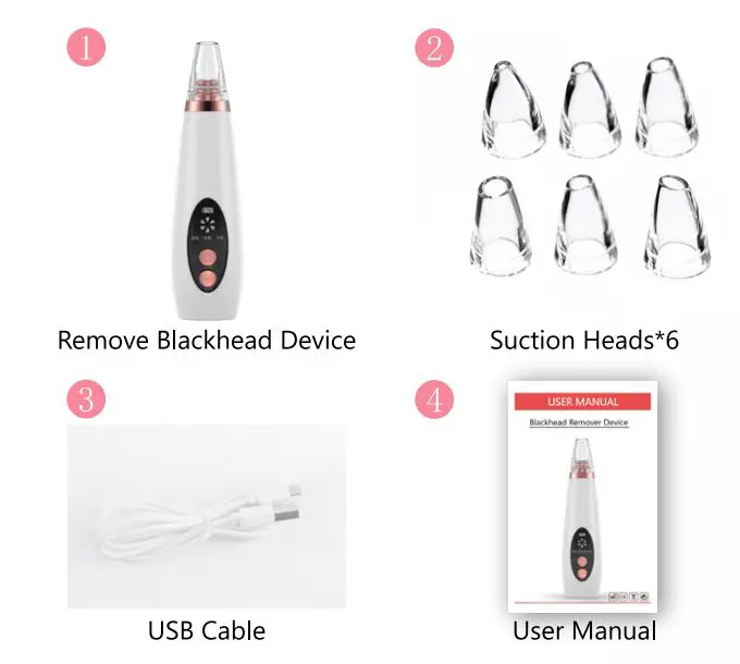 Nuaskin Vacuum Pro Blackhead Removal Device User Manual - Packaging Accessories