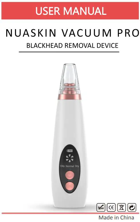 Nuaskin Vacuum Pro Blackhead Removal Device User Manual