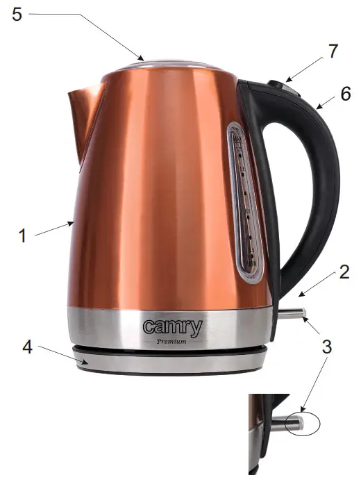 camry CR1271 Stainless Steel Kettle- Overview
