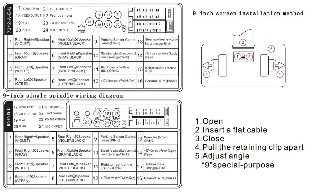 Hodozzy Apple B09N3C1C3Y Carplay Single Din Car Stereo Installation Guide - 7-inch double spindle wiring diagram