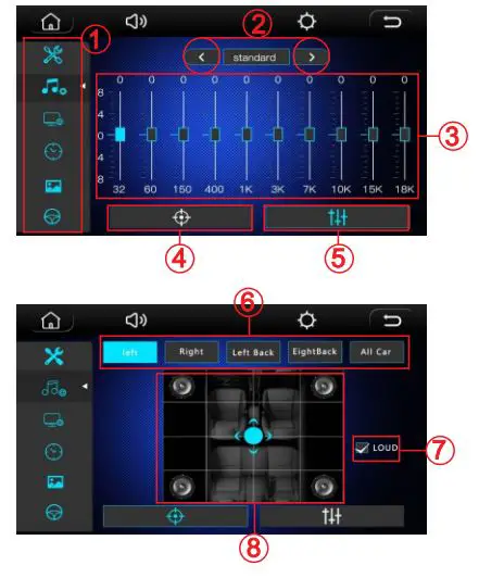 Hodozzy Apple B09N3C1C3Y Carplay Single Din Car Stereo Installation Guide - EQ setting mode