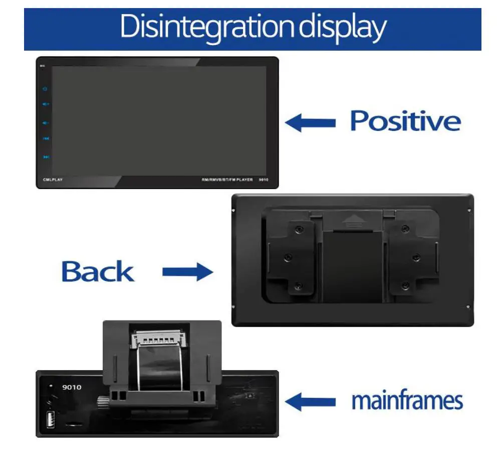 Hodozzy Apple B09N3C1C3Y Carplay Single Din Car Stereo Installation Guide - Product installation drawing