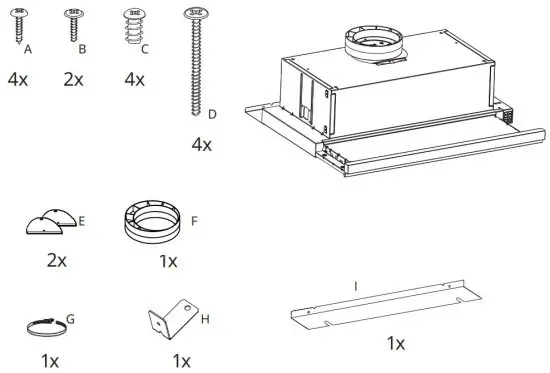 FIG 1 IKEA 903.923.29 UTDRAG Built In Extractor Hood Instruction