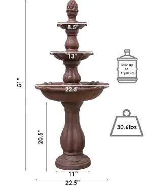 XBRANDFT973615-3-Tier-Freestanding-Waterfall-Fountain-fo-Garden-8