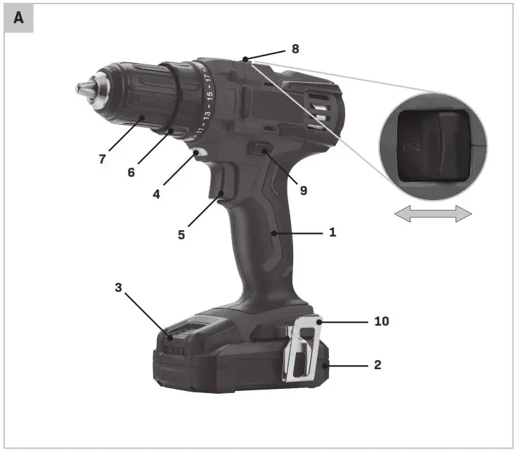 VONROC CD501DC Cordless Drill - overview