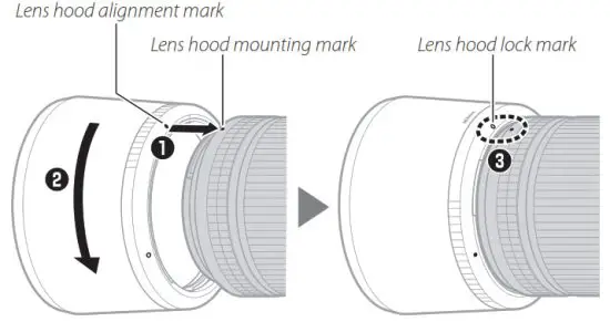 Nikon A52256 Nikkor z 105mm f 2.8s Lens - attaching the lens hood