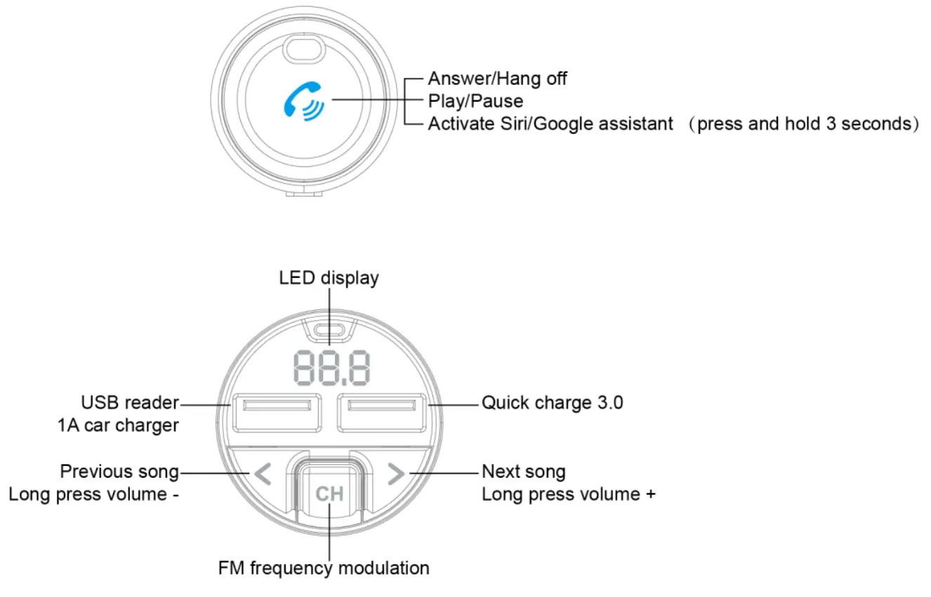 BRAND BT88C Bluetooth Handsfree Car Kit - Product Overview